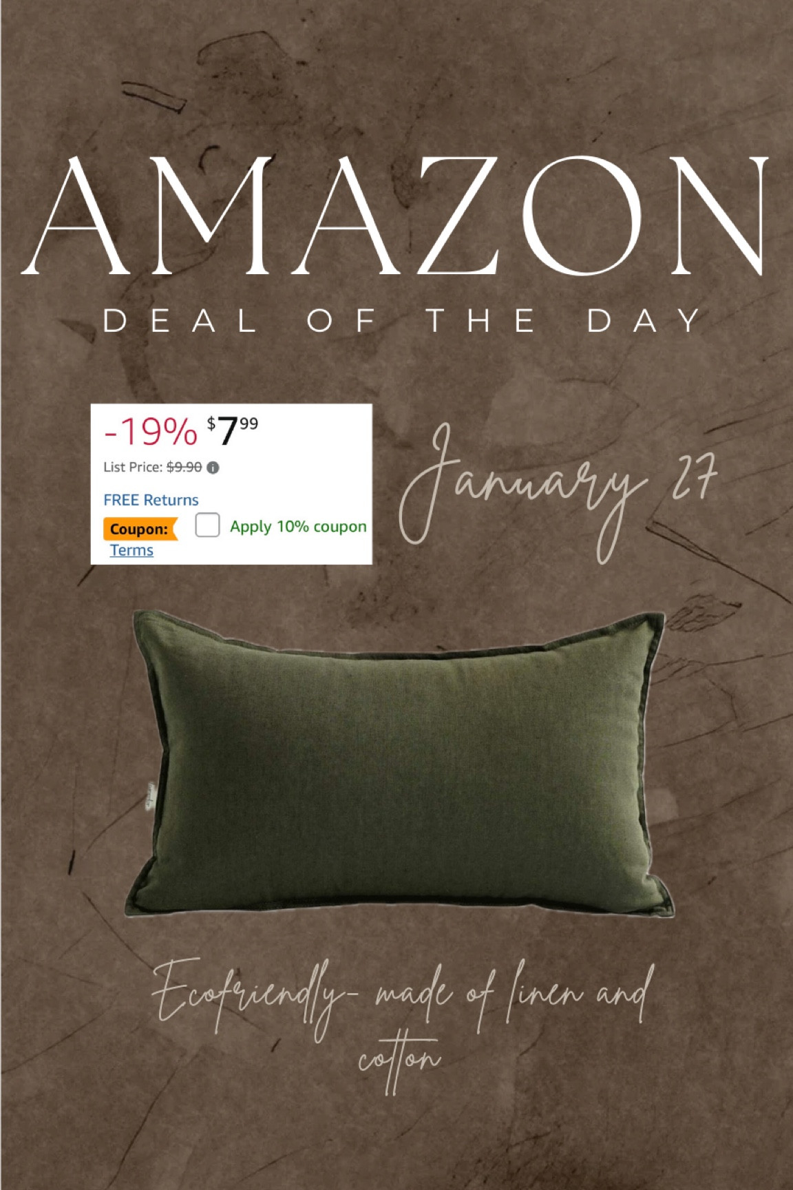 Deal of the Day- Linen/Cotton Pillow Cover. Ecofriendly with lots of colors to chose from.

#LTKHome #LTKSeasonal