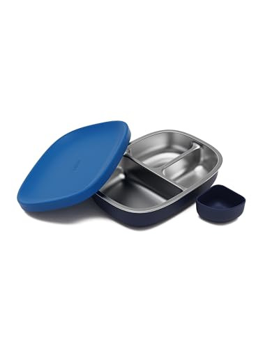Lalo Bento Box - Dishwasher Safe, Easy to Open & Clean Silicone & Stainless Steel Lunch Box for Kids, Portable for Daycare - Blue Raspberry | Amazon (US)