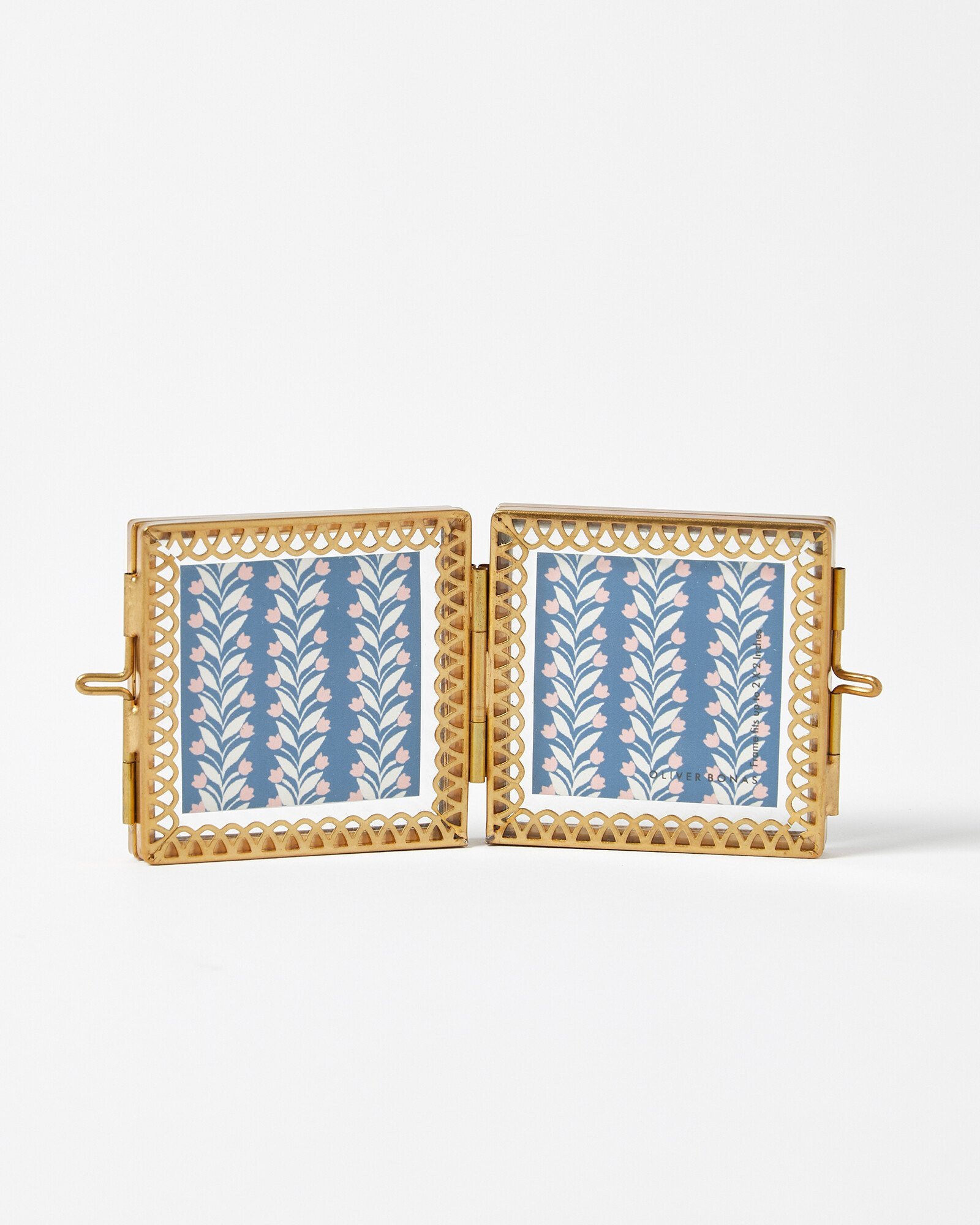 Lace Edge Gold Mini Double Photo Frame 2x2" | Oliver Bonas US | Oliver Bonas (Global)