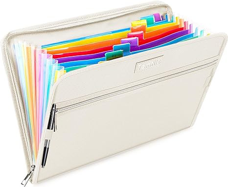 Fireproof Safe Waterproof Accordion File Bag Folder Expanding Filing Folder with 14 Multicolored ... | Amazon (US)
