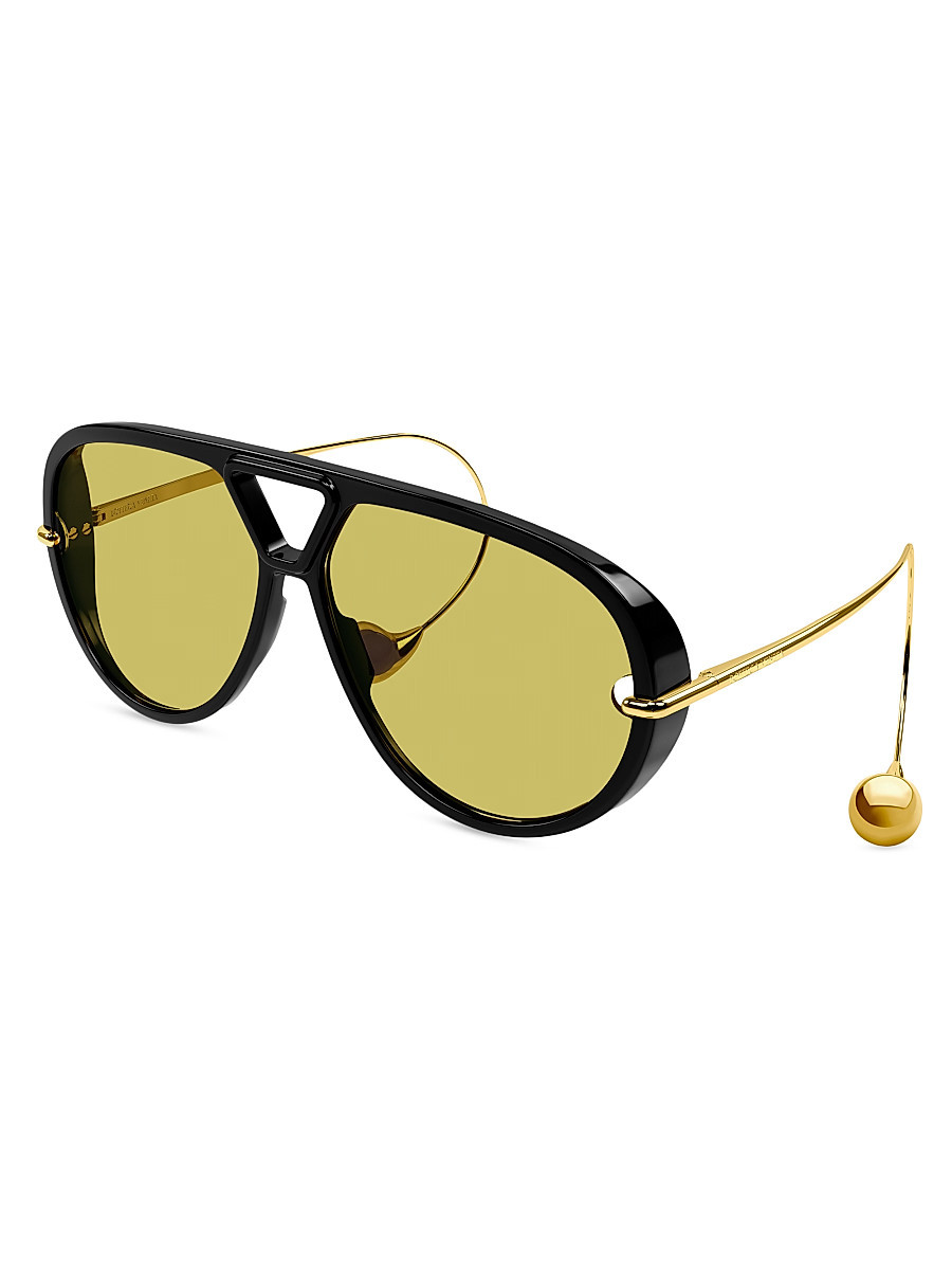 Women's Drop 63MM Aviator Sunglasses - Lime Black Gold | Saks Fifth Avenue