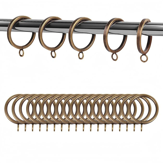XHLTTBD 40 Pack 1.5 Inch Half-Round Antique Brass Curtain Eyelets - Heavy Duty Iron, Rustproof, Q... | Amazon (US)