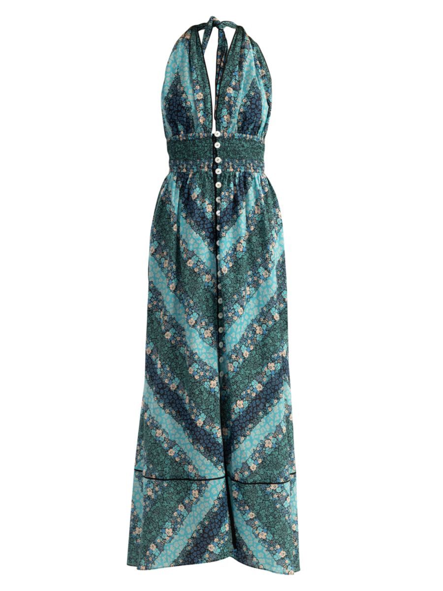 Shoshanna Smocked Halter Maxi Dress | Saks Fifth Avenue