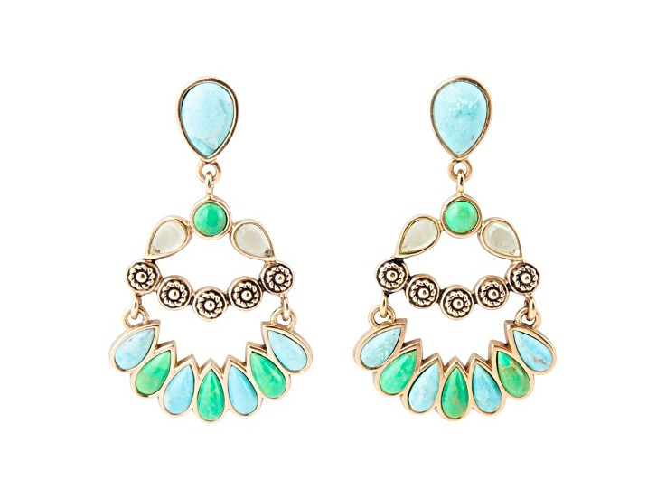 Barse Jewelry Blue and Lime Composite Turquoise Gold Tone Legacy Dangle Earrings - 1OVD6A | JTV Jewelry