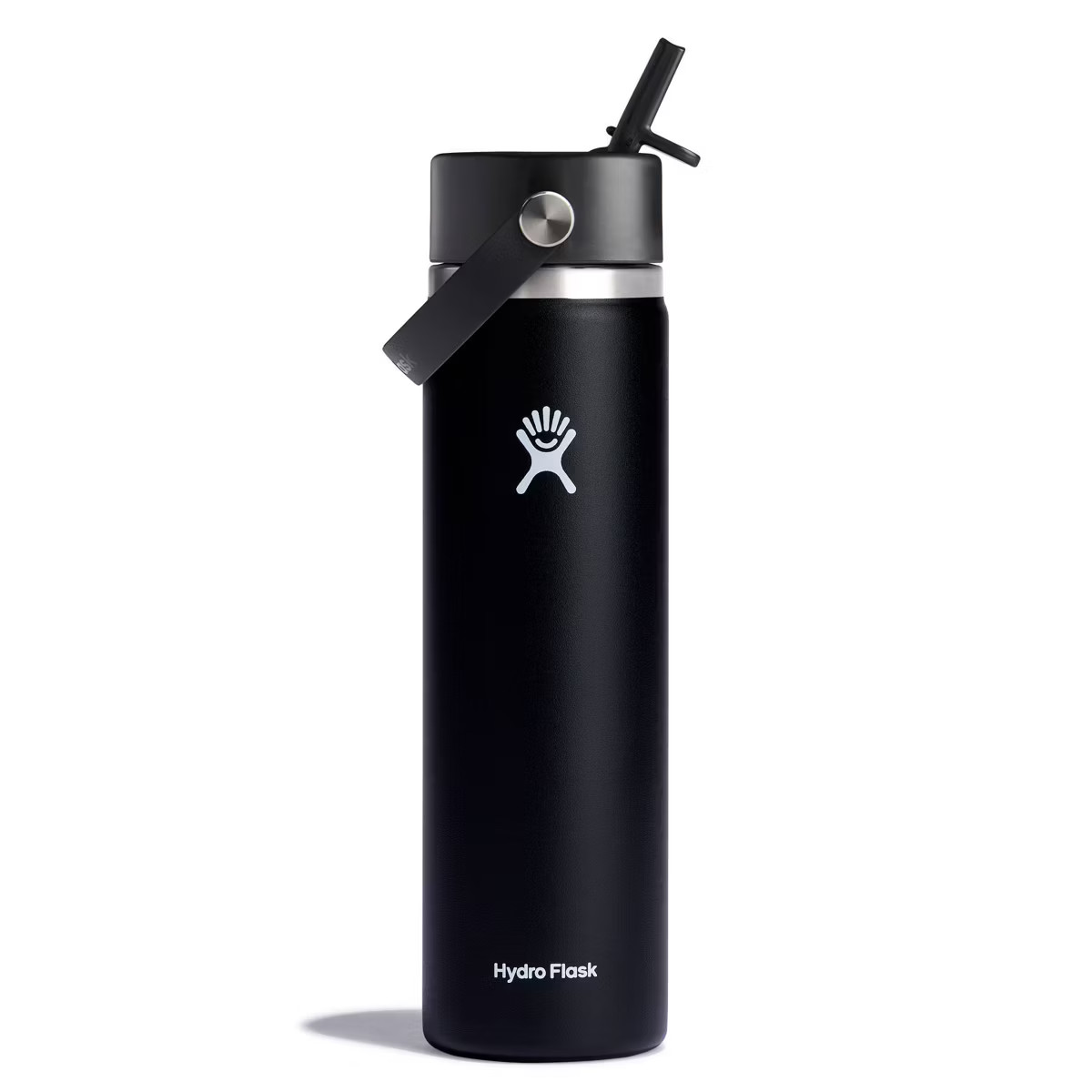 Hydro Flask 24oz Wide Mouth Flex Straw Bottle - Black: Vacuum-Insulated, BPA-Free | Target