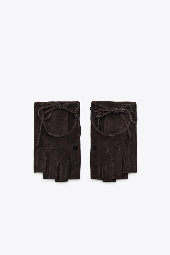 100% SUEDE FINGERLESS GLOVES | Zara Canada