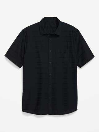 Regular-Fit Everyday Short-Sleeve Dobby Shirt for Men | Old Navy (US)