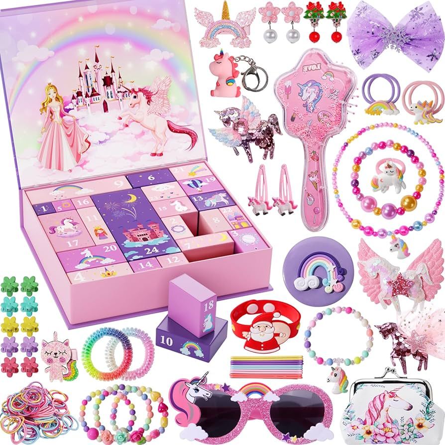 Asoulin Girls Advent Calendar 2023 -Unicorn Gift for Girl 24 Days Surprise Gift Box Funny Christm... | Amazon (US)