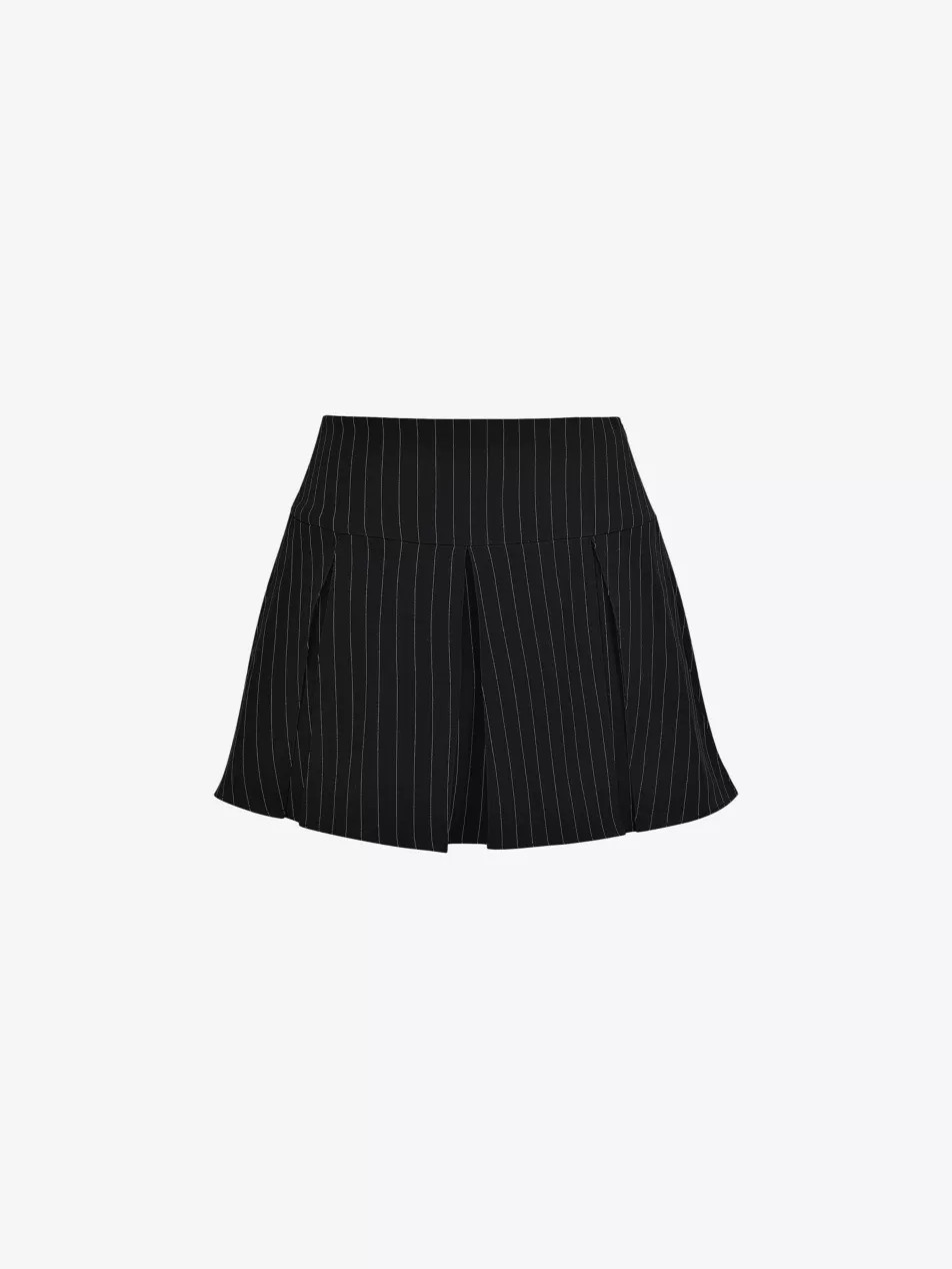 Pleated pinstriped stretch-woven mini skirt | Selfridges