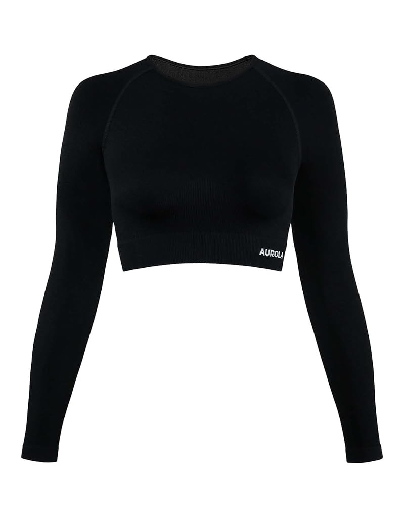 AUROLA Serpent Snake Long Sleeve Shirts for Women, Seamless Workout Crop Tops Crew Neck Cropped T... | Amazon (US)