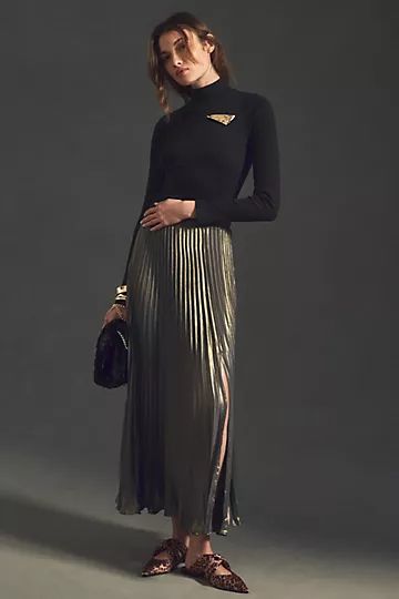 By Anthropologie Pleated Shine Skirt | Anthropologie (US)