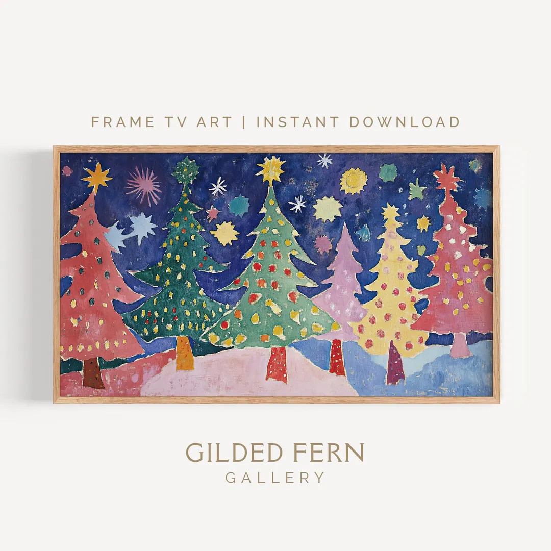 Matisse Inspired Colorful Christmas Trees Frame TV Art (4K Digital Download) - Etsy | Etsy (US)