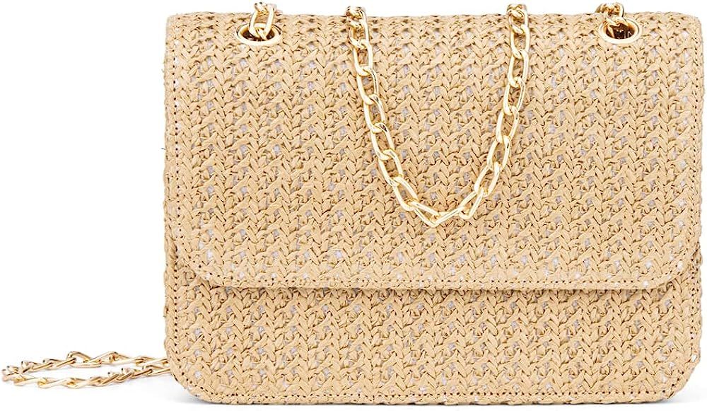 Olivia Miller Women's Fashion Theodore Natural Straw, Small Crossbody Bag w Convertible Strap, Ev... | Amazon (US)