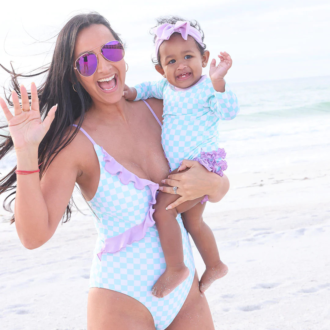 Women's Ruffled One-Piece Swimsuit | All Checked Out* | Caden Lane