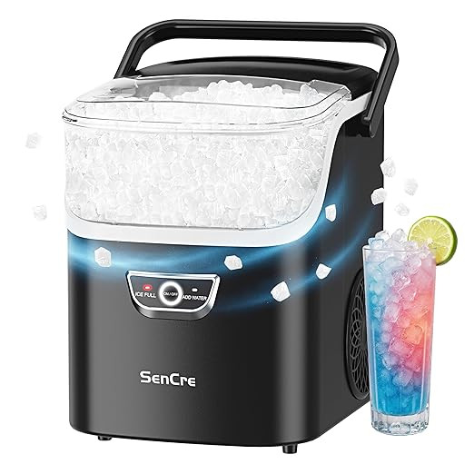 Nugget Ice Maker with Handle, 40lbs/Day Countertop Ice Maker Ready in 5 Mins, Soft Sonic Ice, Aut... | Amazon (US)