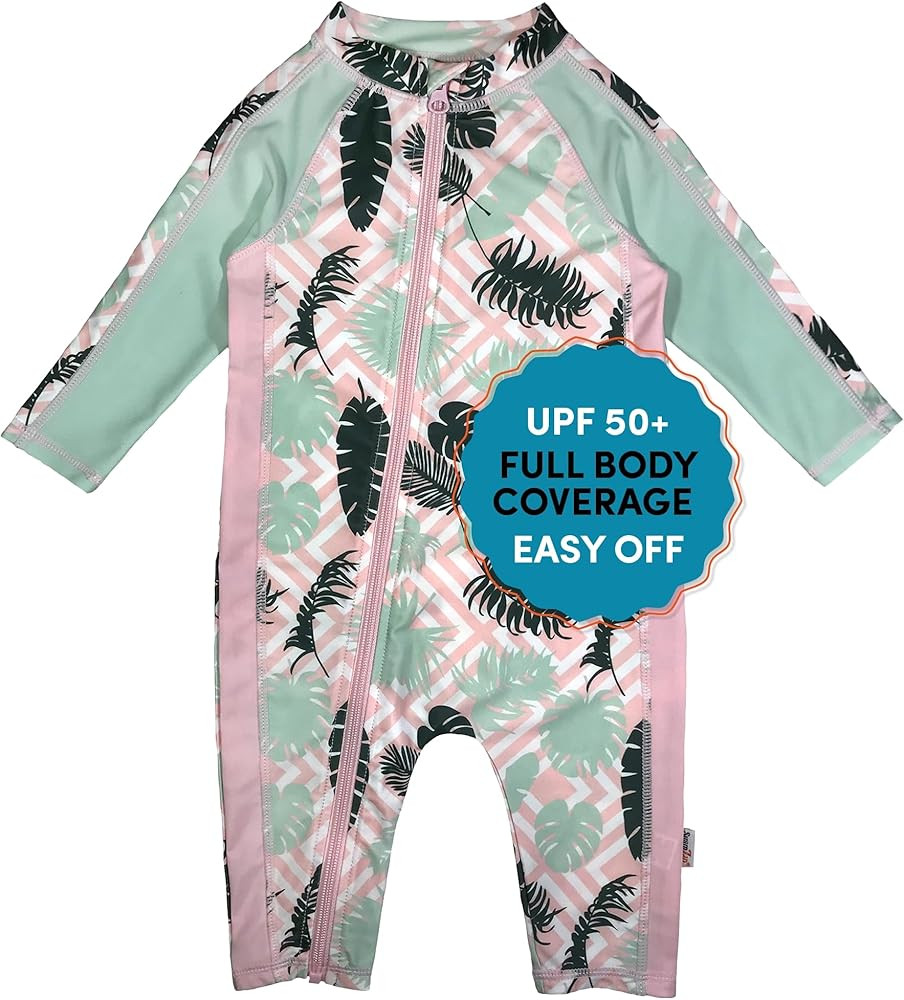 SwimZip Girls' Long-Sleeve UPF 50+ Swimsuit for Baby, Toddler, & Little Girls | Amazon (US)