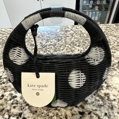 kate spade new york x Target Polka Dot Wicker Crescent Bag Black White - NEW NWT | eBay | eBay US