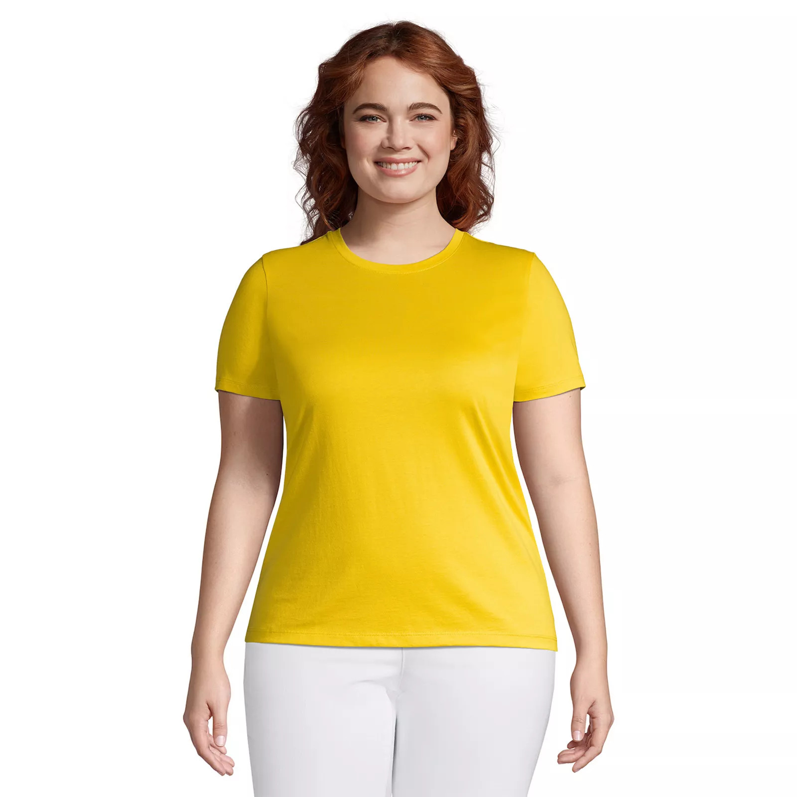 Plus Size Lands' End Relaxed Supima Cotton Crewneck Tee, Women's, Size: 3XL, Drk Yellow | Kohl's
