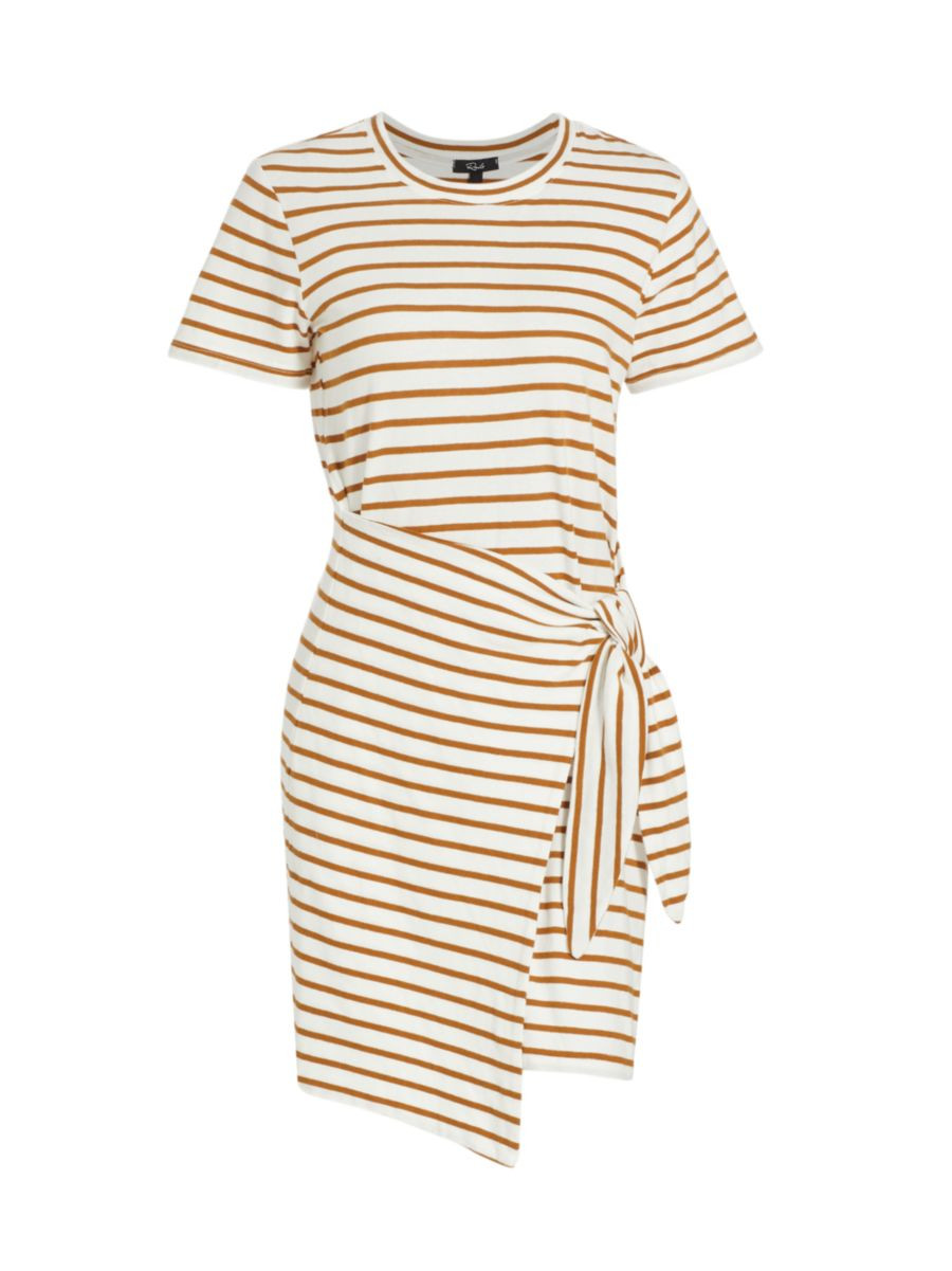 Edie Cotton Striped Wrap T-Shirt Dress | Saks Fifth Avenue