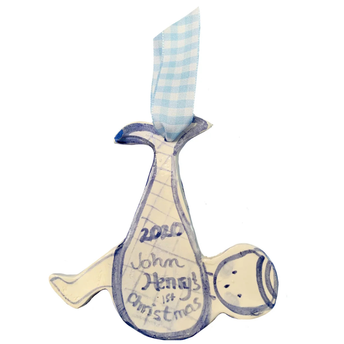 Baby’s First Christmas Ornament in Blue | Over The Moon