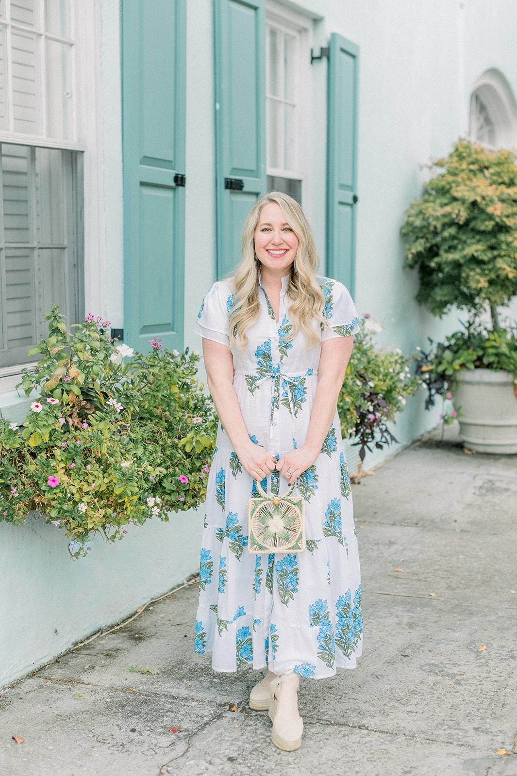 Magnolia Garden Flutter Dress | Blue Hydrangea | Victoria Dunn 