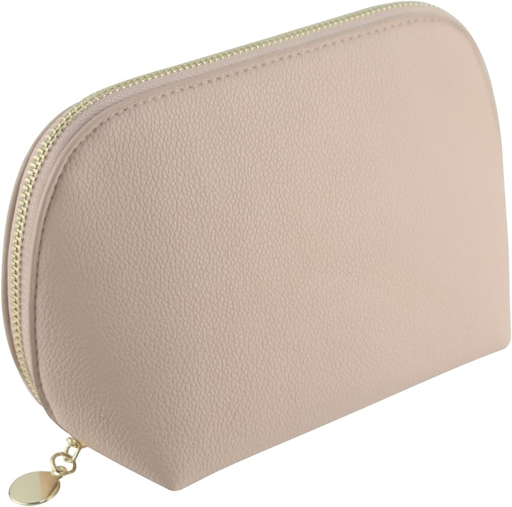 Small Travel Cosmetic Bag Portable Makeup Bag PU Leather Makeup Pouch for Women (PU leather, Ligh... | Amazon (US)
