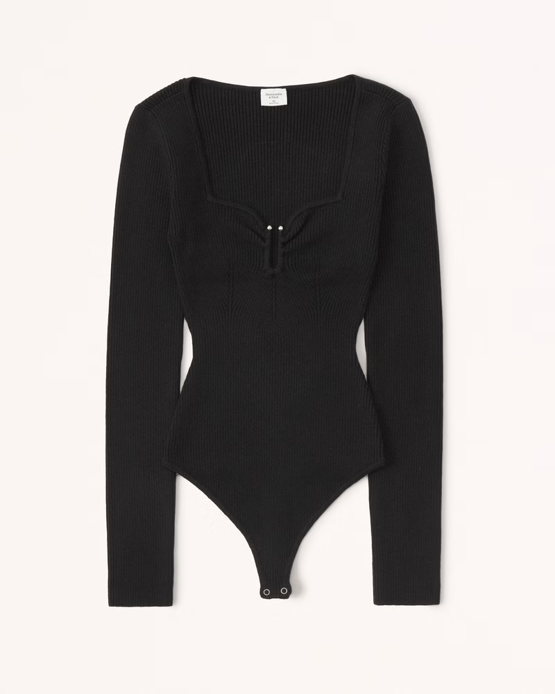 Long-Sleeve Hardware Bodysuit | Abercrombie & Fitch (US)