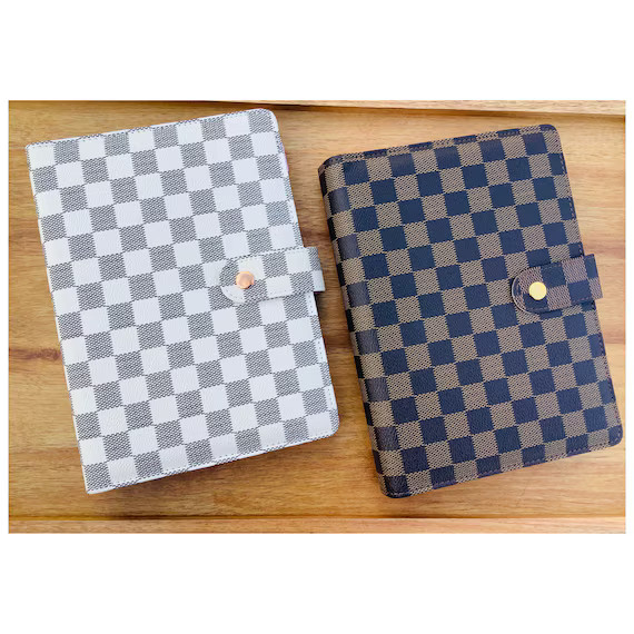 Handmade Luxury Checkered & Black Quilted A5 A6 Agenda Planner | 6-RING Binder | Journal | Diary ... | Etsy (US)