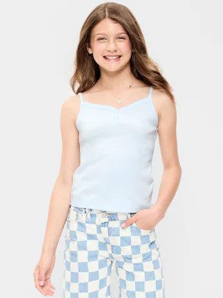 Fitted Buttoned Tank Top for Girls | Old Navy (US)