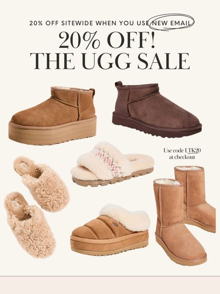 20% off sitewide with code LTK20 when you use a new email! UGG boots & slippers on sale at Shopbop 🤩

#LTKSeasonal #LTKsalealert #LTKshoecrush