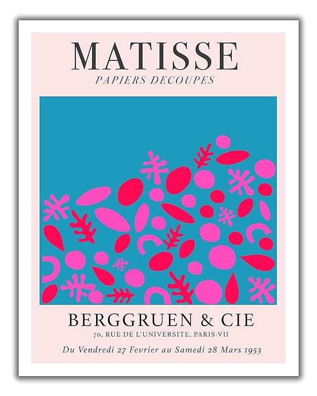 Matisse-Inspired No.17 Exhibition Wall Art Print. 11x14 UNFRAMED. Abstract, Minimalist Modern Wal... | Amazon (US)