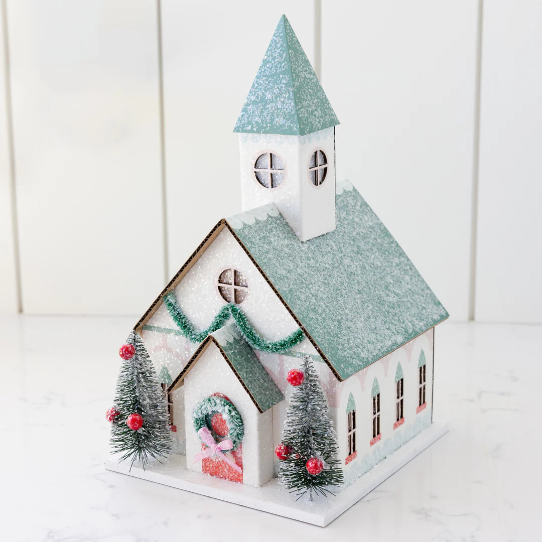 Village Christmas Paper Church Decoration | My Mind's Eye