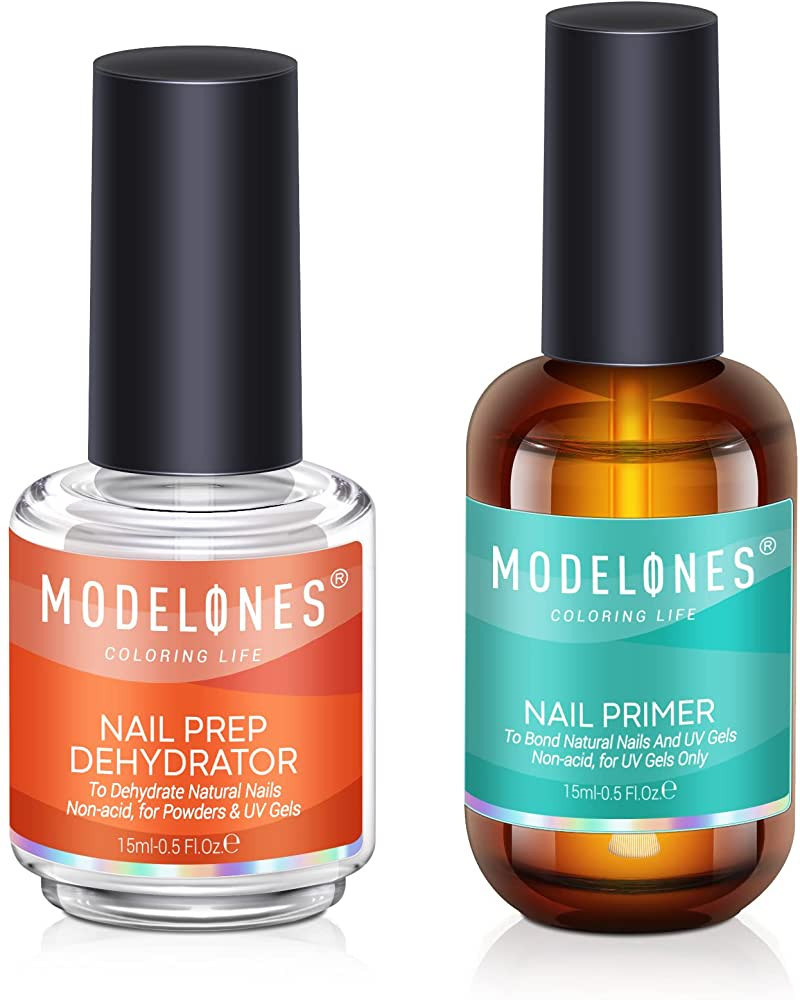 modelones Gel Nail Polish Primer, Acid Free Natural Nail Prep Dehydrate & Bond Primer, 15ml Nail ... | Amazon (US)