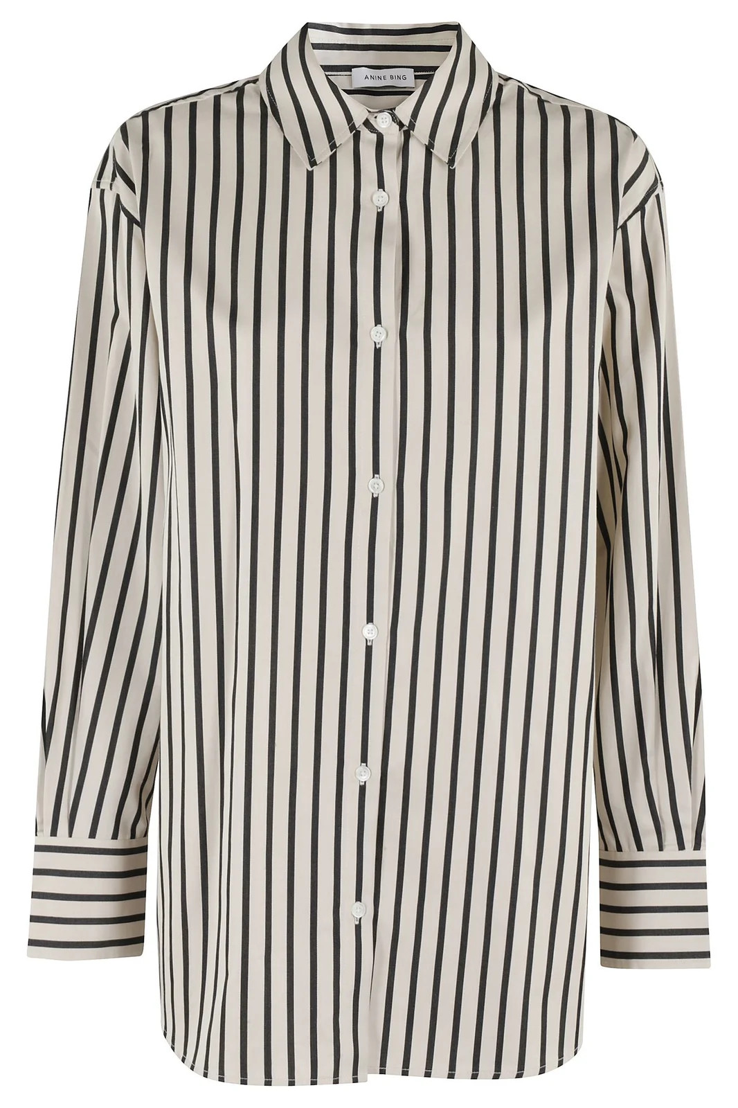 Anine Bing Striped Buttoned Long Sleeved Shirt | Cettire Global