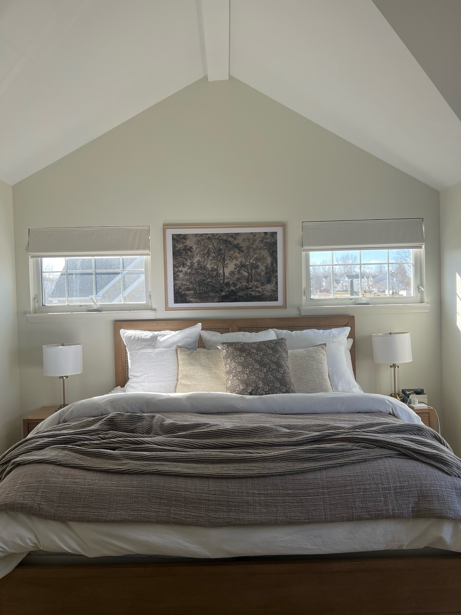 Printable art. Matted poster size frame. Vintage inspired artwork. Wooden bed frame. Pottery barn bedding. Amazon bedding  

#LTKSeasonal #LTKhome #LTKSpringSale