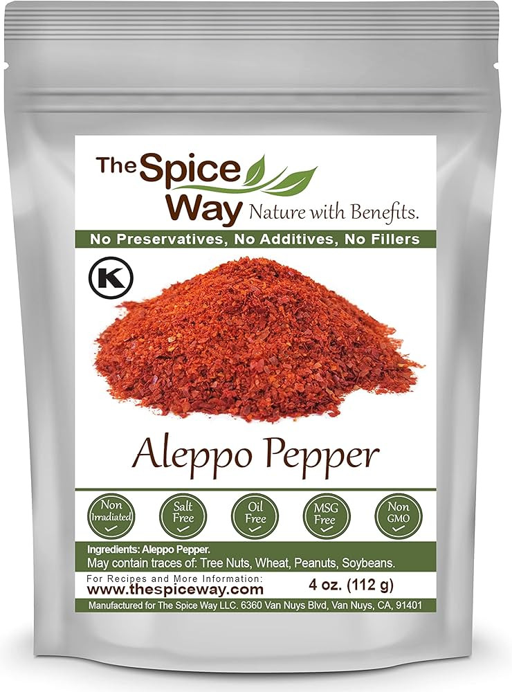 The Spice Way - Premium Aleppo Pepper Ground |4 oz.| Crushed Aleppo Pepper Flakes (Halaby Pepper/... | Amazon (US)