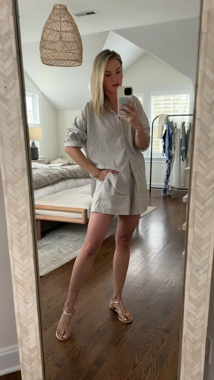 Love a matching set for spring/summer! Wearing a small in top & shorts. Perfect for vacation since you can wear as a coverup, wear out to eat, or wear separately. 

#LTKFindsUnder100 #LTKWatchNow #LTKStyleTip