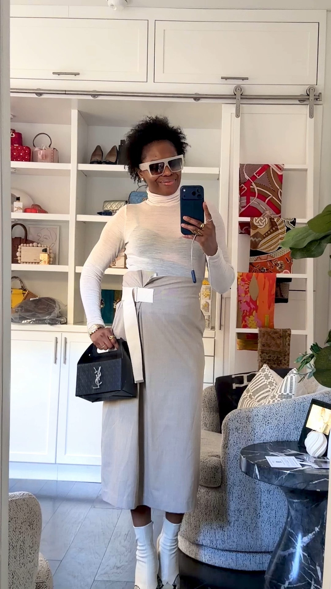 #ootd - Use code MONICA for 15% off. Shop all my UR picks by copying and pasting this link 👉🏾 https://global.urbanrevivo.com/collections/awed-by-monica-x-ur-selects 
Monochrome outfit in ivory with hints of black 

#LTKOver40 #LTKStyleTip