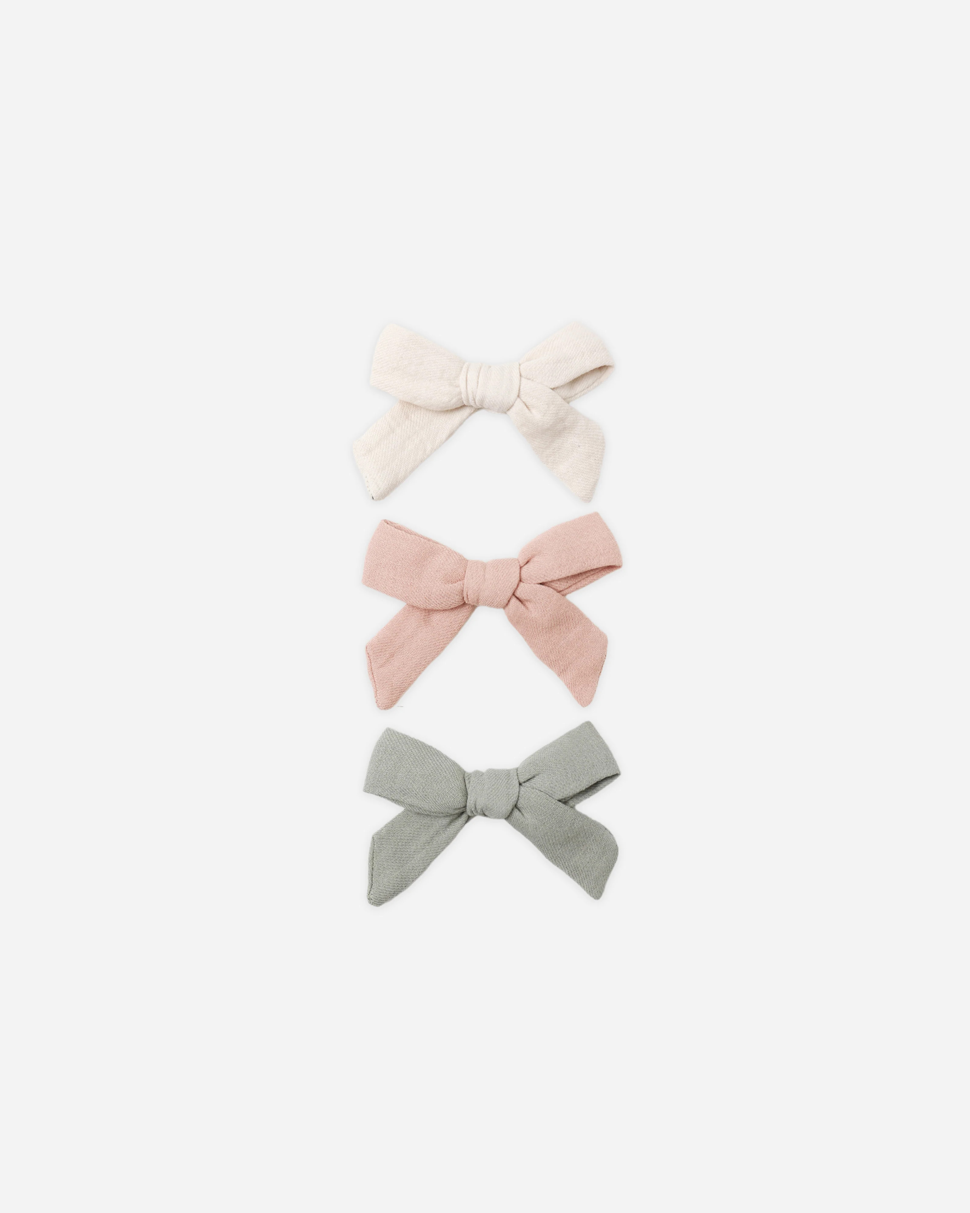 Bow W. Clip, Set Of 3 || Natural, Fern, Rose | Rylee + Cru