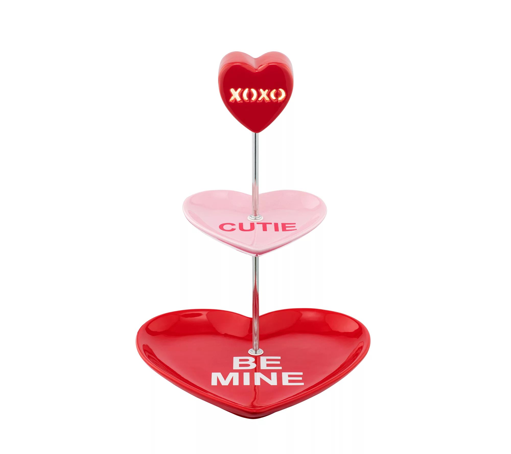 Miss Valentine Tiered Candy Heart Cupcake Plate - QVC.com | QVC