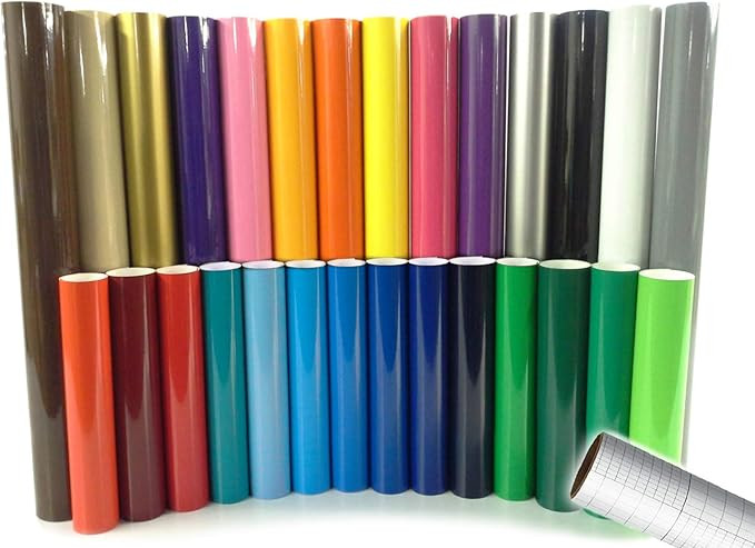 ORACAL 651 Multi-Color Vinyl Starter Kit 12" x 30" Roll Bundle Including Transfer Paper Roll (9 R... | Amazon (US)