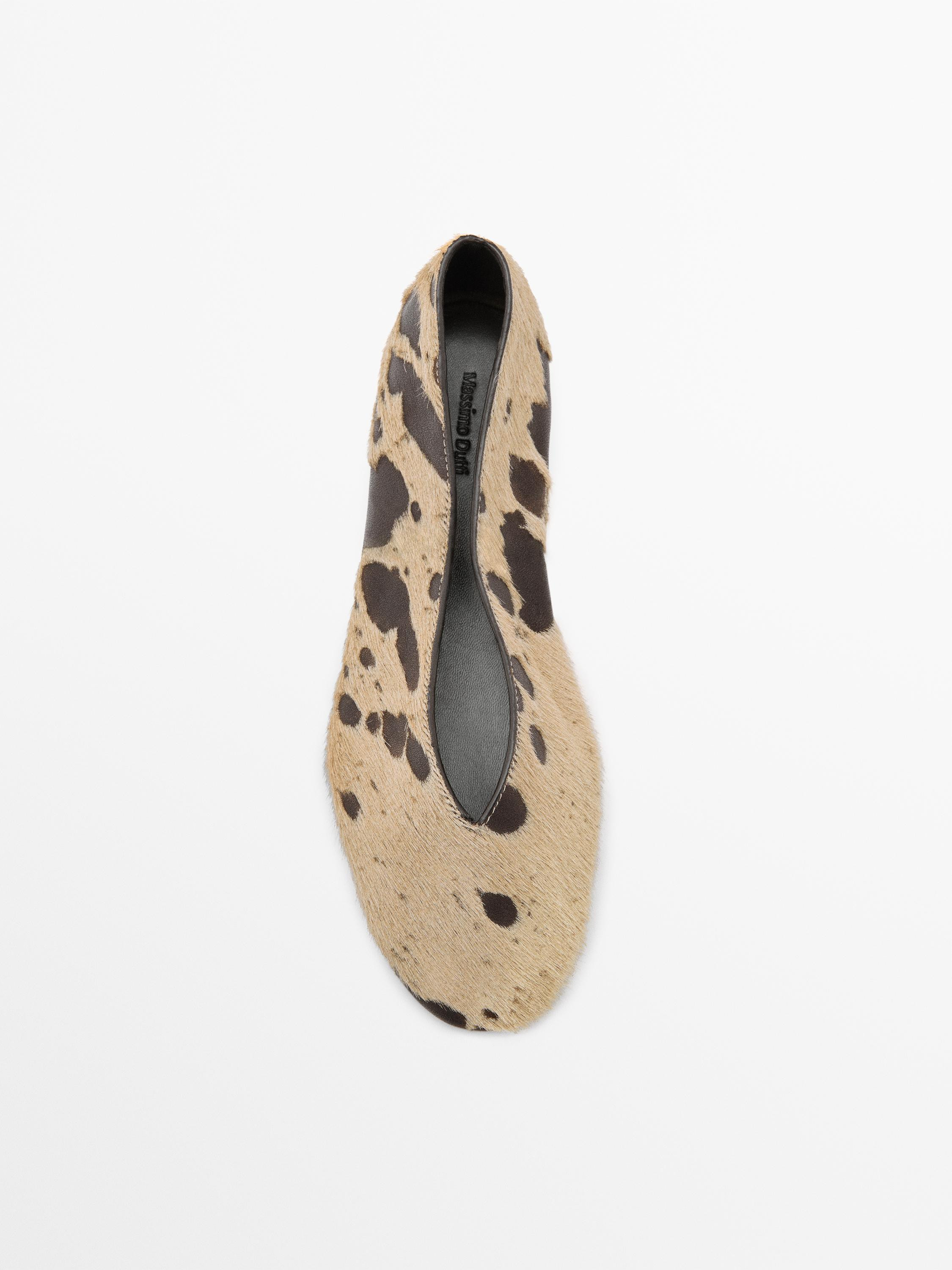 Animal print ballet flats | Massimo Dutti US