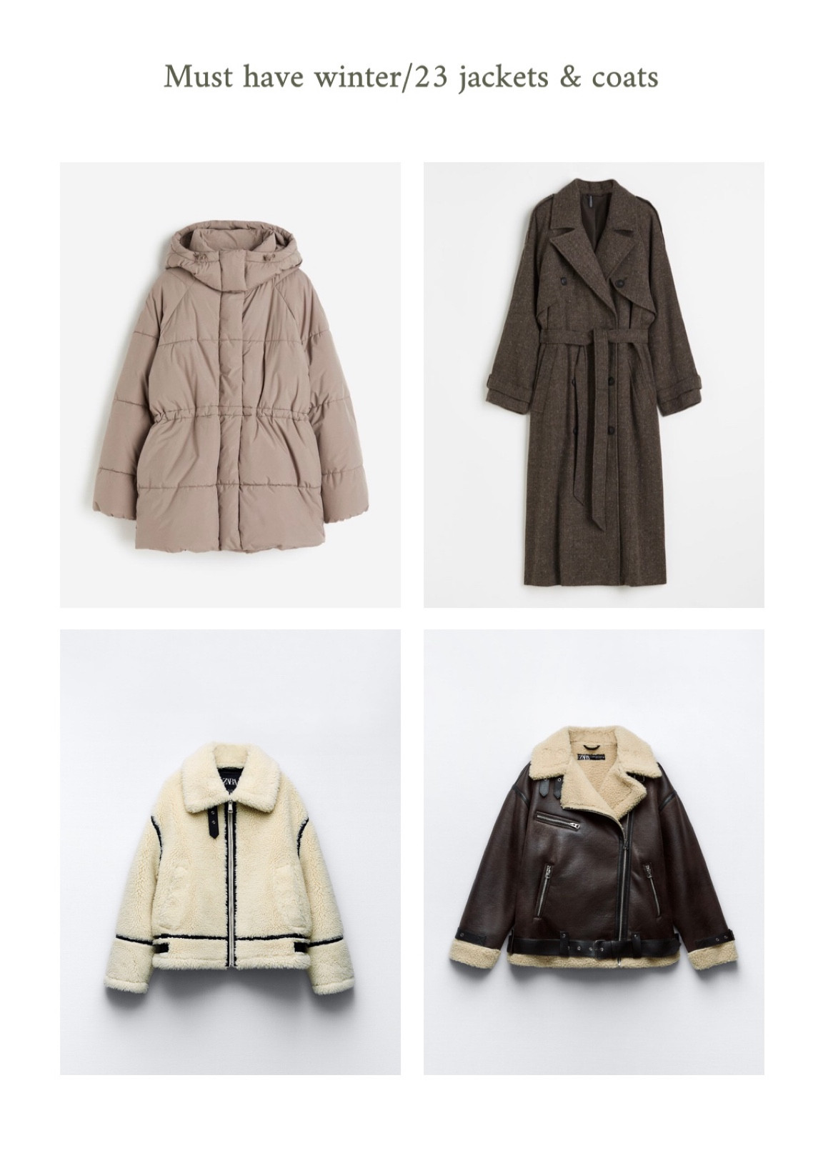 Must have winter jackets & coats for this season 🍂
H&M and Zara 

#LTKSeasonal #LTKstyletip