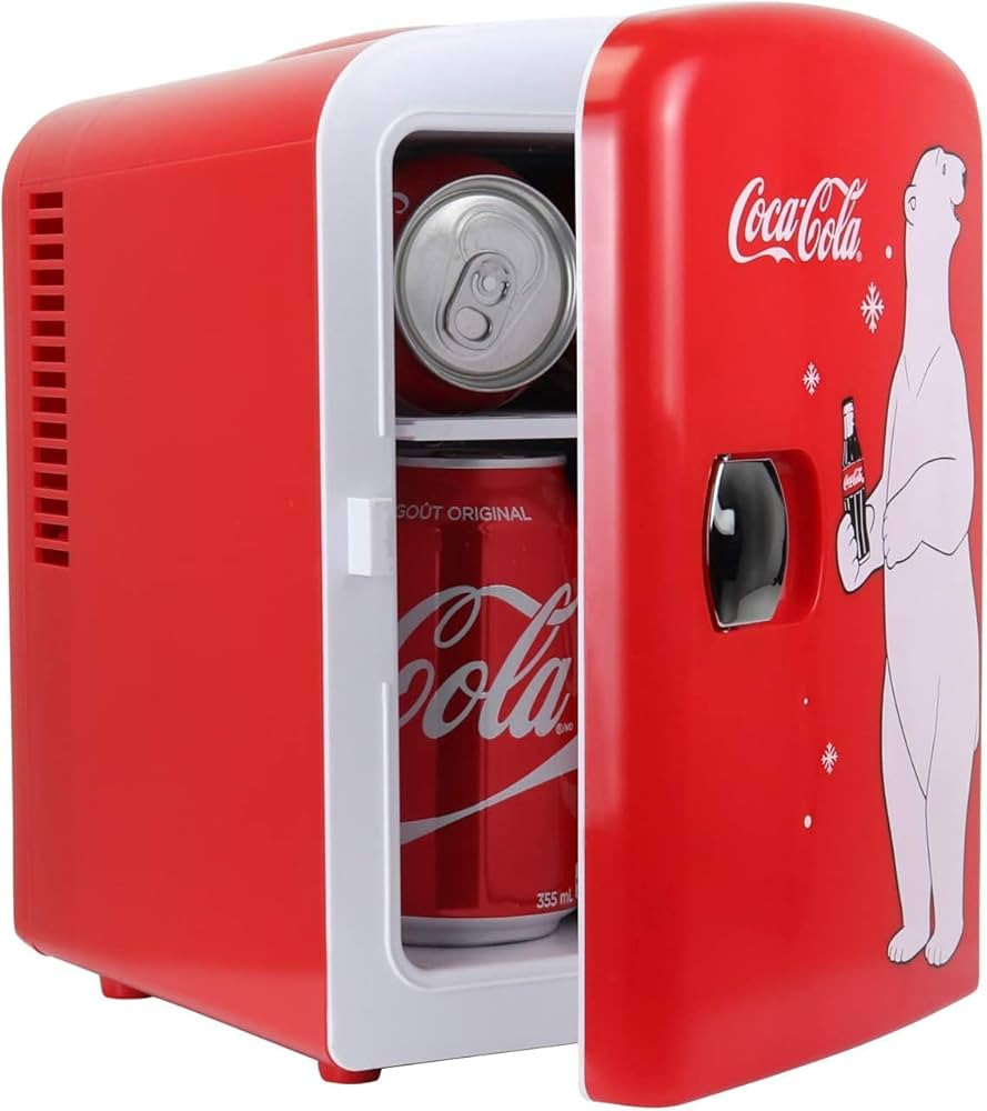 Coca Cola Polar Bear Mini Fridge Compact and Cute Refrigerator for Bedroom Office Dorm Travel Ski... | Amazon (US)