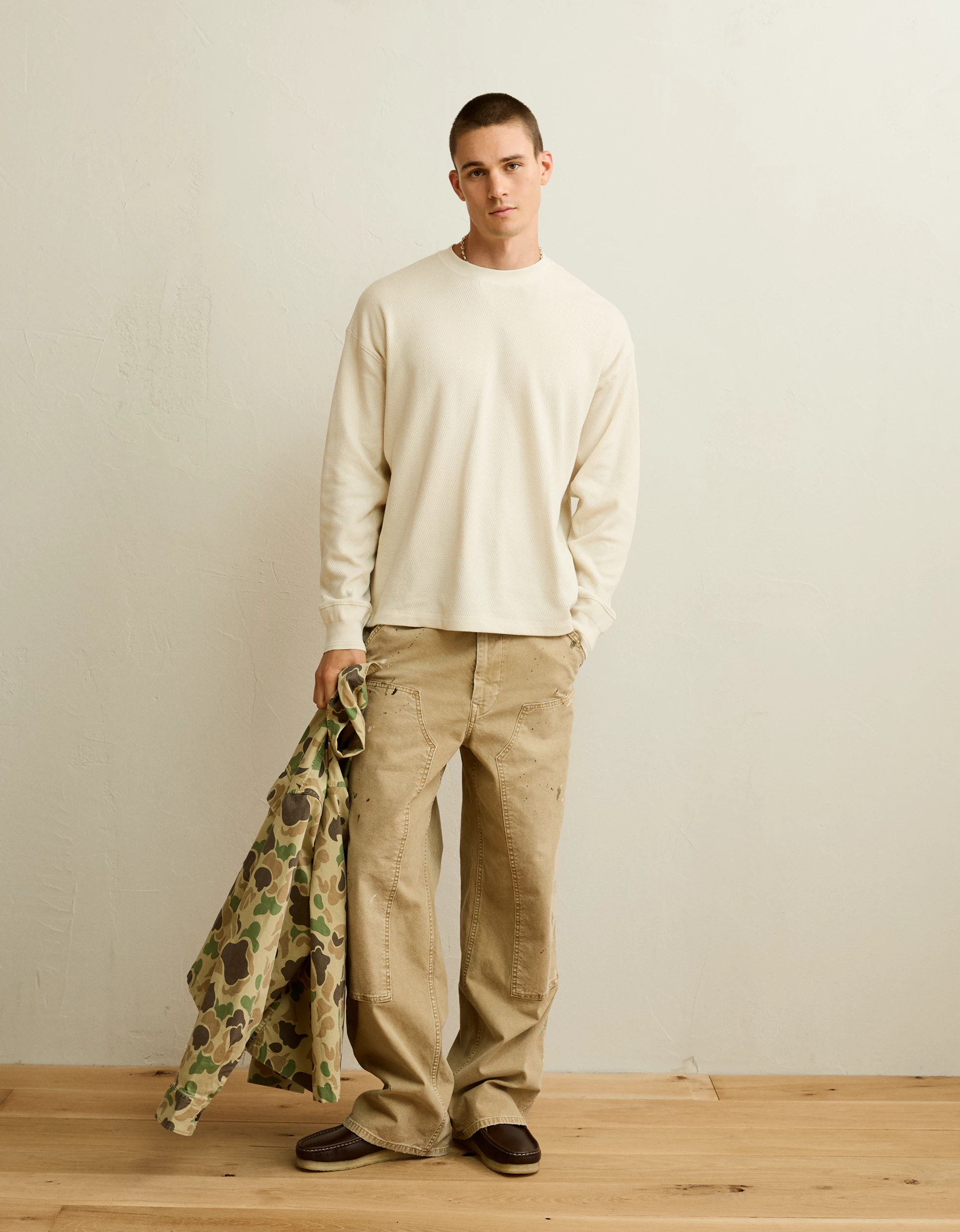 AE Boxy Fit Garment-Washed Thermal Shirt | American Eagle Outfitters (US & CA)