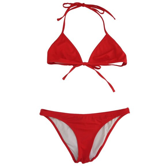 SOLID & STRIPED Red halter bikini top L bottom S | Poshmark