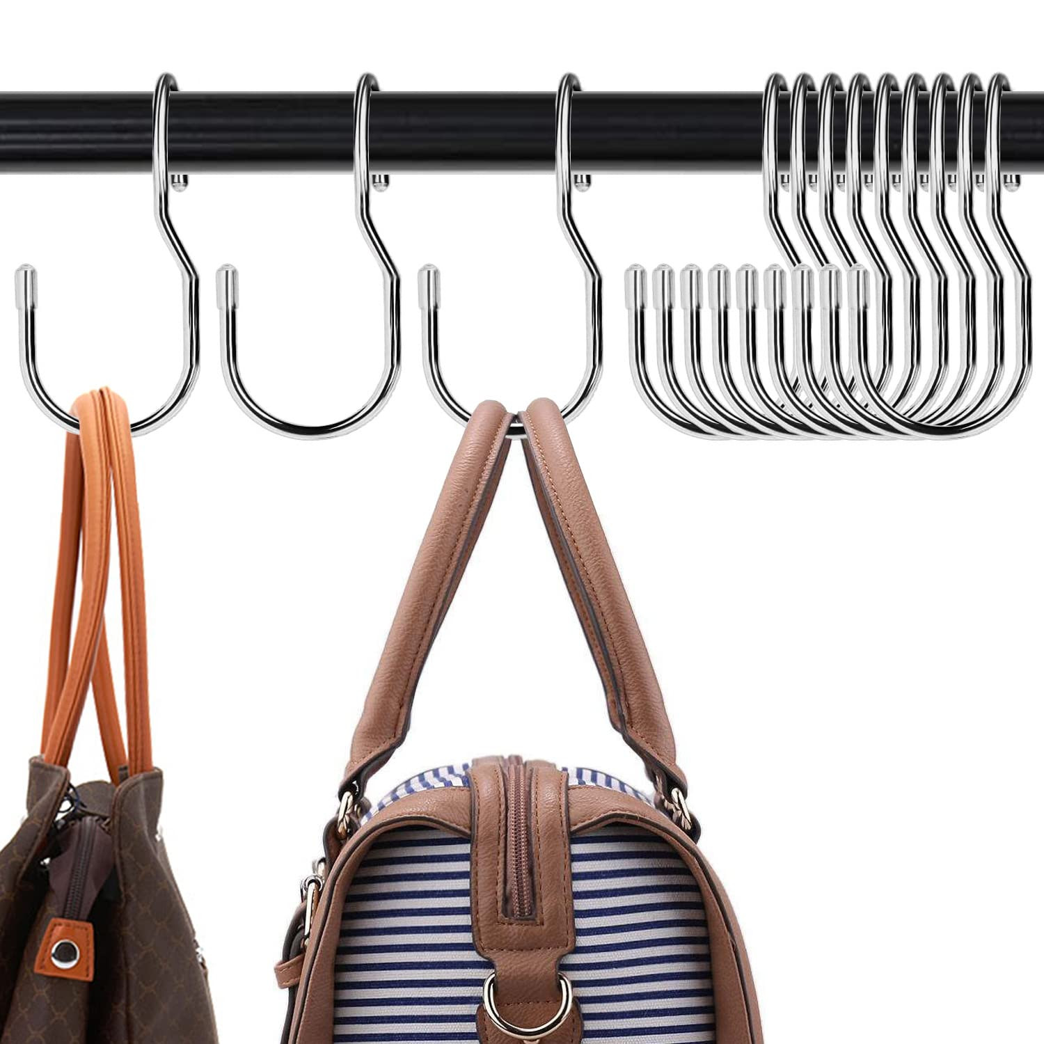 Unique Twist Design Bag Hanger Purse Hooks - 5 Inch Large Size Closet Rod Hooks for Hanging Bags,... | Amazon (US)