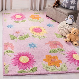 SAFAVIEH Handmade Kids Quartina Floral Wool Rug | Bed Bath & Beyond