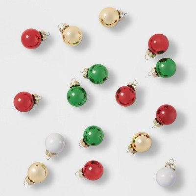 16ct Glass Christmas Ornament Set White/Green - Wondershop™ | Target