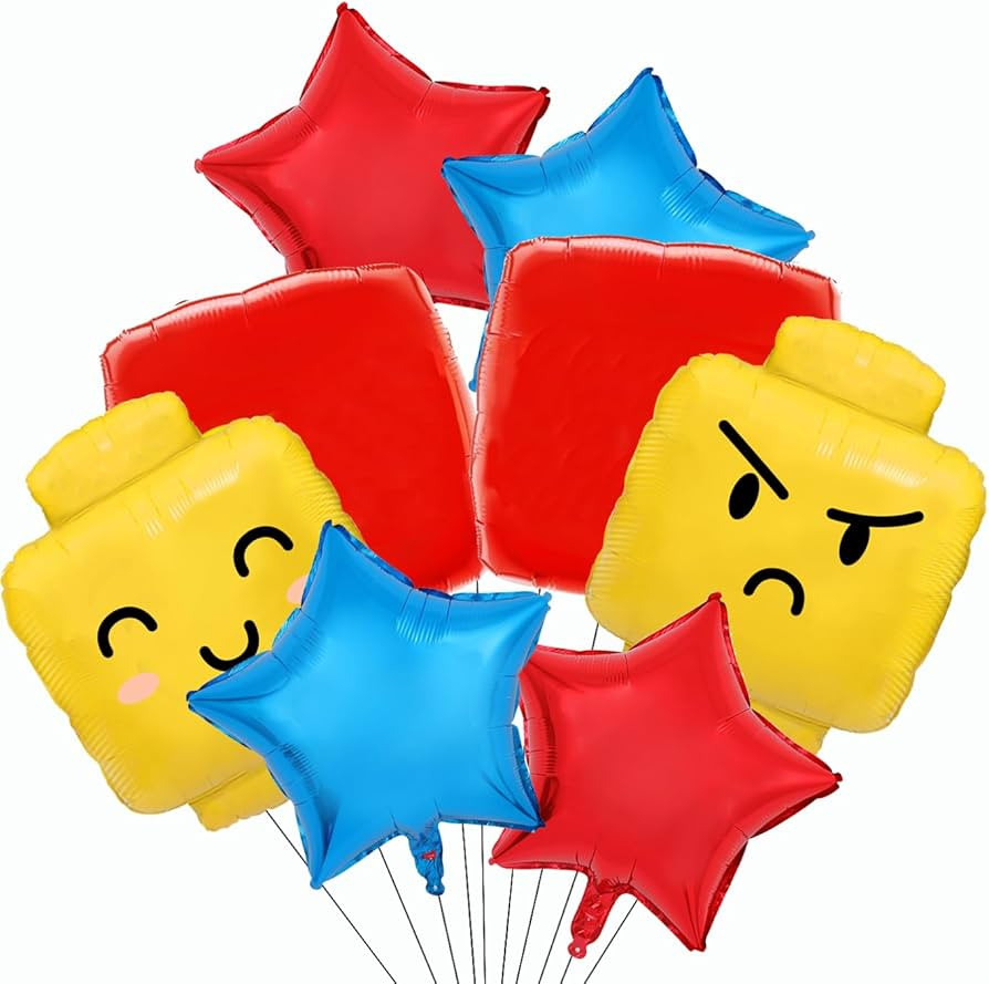 Building Block Balloons Building Blocks Themed Birthday Party Balloons Brick Themed Balloons Buil... | Amazon (US)